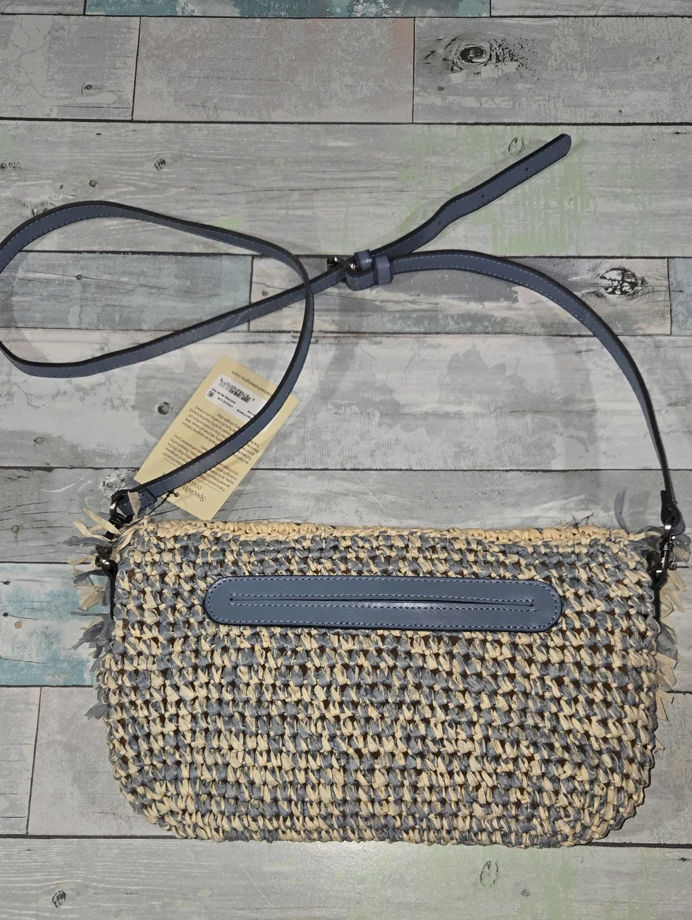 Patricia Nash Natural/Blue Fog Loulia Cross Body Bag New With Tags